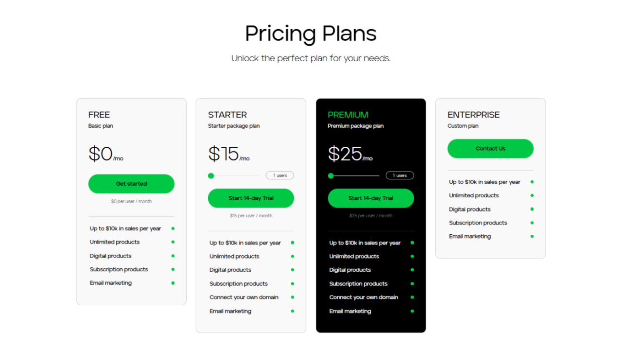 Futuristic Pricing Table Design